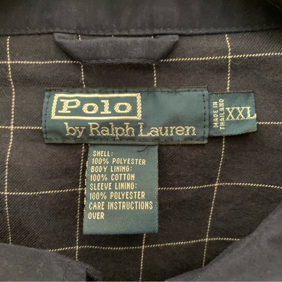 Vintage / Classic Navy Blue Polo Ralph Lauren Windbreaker w/ Collar Mens XXL - Picture 8 of 9